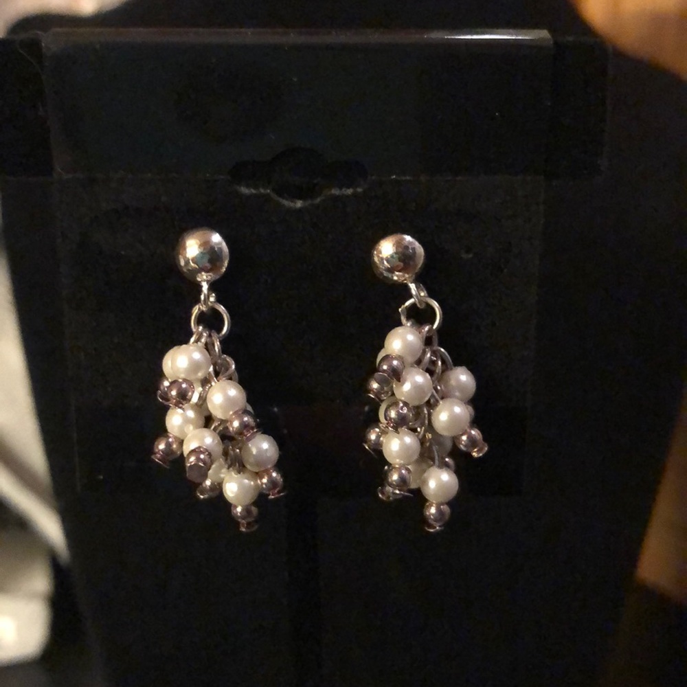 Pearl Cluster Dangle Earrings